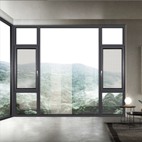 Ventanas Abatibles de Aluminio con Rotura de Puente Térmico Deyu, Diseño Moderno, Aislamiento Acústico, Sellado para Balcón, Personalizadas, 55-135
