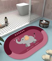 Machine Made Geometric Pattern Non-Slip Quick Dry Bath Mats & Rugs with Cushioned Design and PVC Backing
