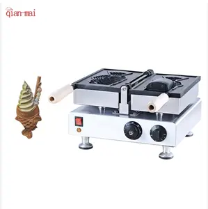 Open Mouth Fish Waffle Maker Popular Snack Equipment Commercial Fish Shaped Ice Cream Cone Taiyaki Waffle Maker Machine