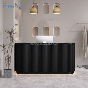 Văn phòng salon bán lẻ bàn tiếp tân bằng gỗ hiện đại với truy cập có thể khóa ngăn kéo và mở kệ - Product Image 3