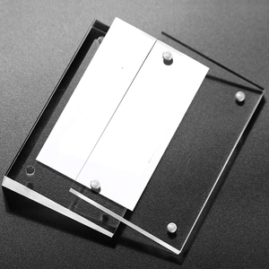Trong suốt từ <span class=keywords><strong>acrylic</strong></span> giá tag chủ với hai mặt hiển thị đứng và pha lê bảng chủ thẻ cho bàn nameplates - Product Image 3