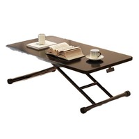 Table basse à café en bois massif relevable, double usage, multifonctionnelle, créative, simple, rectangulaire, petite table d'appartement, meubles de maison