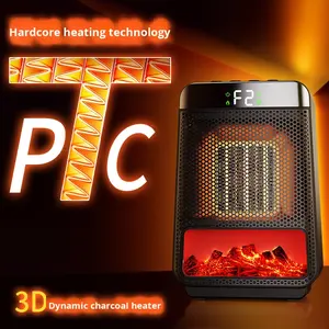 חוצה גבולות חדש 3d דינמי 3D להבה 500w אווירה ניידת חיסכון באנרגיה-ptc חימום מהיר שקט ביתי חשמלי - Product Image 3