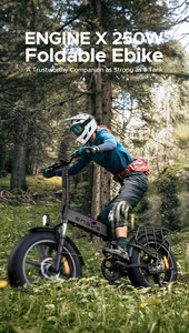 Bicicleta Eléctrica Plegable ENGINE X 250W, Velocidad 25 Km/h, Suspensión Completa, Neumáticos Gruesos de 20*4.0 Pulgadas, Batería de 48V 13Ah, ENGINE X 25 Km/h - Product Image 6