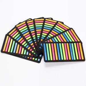 Paquete de 6 Tiras Fluorescentes Multicolores Autoadhesivas, Marcadores de Página con Fondo Negro, para Oficina, Escuela y Libros - Product Image 6