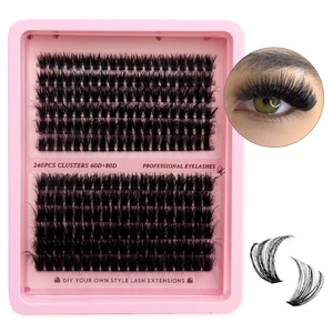 Sulv 60D 80D tự nhiên Fluffy Lash cụm Kit DIY phân đoạn lông mi cụm Lash khay nhãn hiệu riêng - Product Image 3