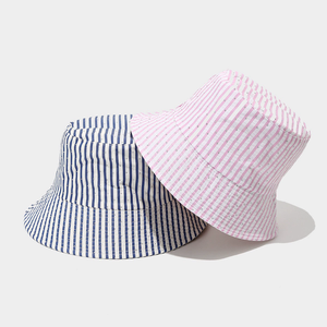 Summer Sun Hat Artistic Striped Flash Diamond Design Wide Brimmed Fisherman <b>Bucket</b> Hat 100% Cotton Unisex - Product Image 2