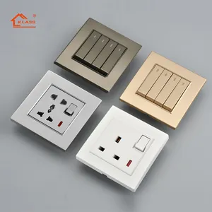 House use electric supplier 220V 250V 13a 2 Gang Double Pole Uk Electrical wall socket universal
