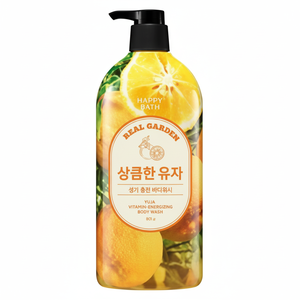Happy Bath Real Garden Bagnoschiuma Vitaminico Rivitalizzante 1pz 900g Liquido Rinfrescante al Yuzu con Vitamina B - Product Image 1
