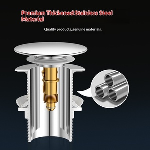 Vanne de vidange de <span class=keywords><strong>lavabo</strong></span> en acier inoxydable chromé, type bouton-poussoir anti-odeur, 6 pouces, norme européenne, moderne et simple - Product Image 4