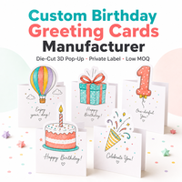 Ensemble de cartes de vœux personnalisées en forme d'arche, illustration de ballons en aquarelle, tons pastel doux pour les célébrations d'anniversaire des enfants et des adultes