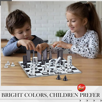 Jeu d'échecs de luxe en acrylique SHP, plateau transparent, pièces géométriques abstraites pour la décoration de la maison, décoration de bureau, cadeau