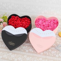 Emballage Cadeau de Luxe en Carton Rigide pour la Saint-Valentin, en Forme de Cœur, Transparent, pour Bouquet de Roses Éternelles, avec Éponge Gaufrée
