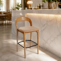 Tabouret de bar en teck de style traditionnel, durable, pour cuisine, maison, café, restaurant, hôtel, salle à manger et villa