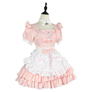 Maid Costume Red White Lolita Dress Anime Cosplay Outfit Plus Size Polyester Fiber Women's Role Play Clothing - Product Image 5