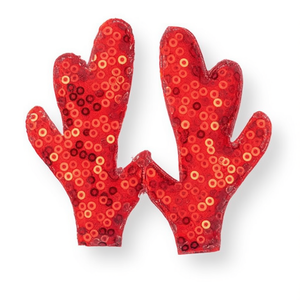 Ilan Deer Antler Ornament 4x8mm <b>Red</b> <b>Sequin</b> Christmas Decor 2pc - Product Image 1