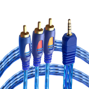 Cavo para audio 1.5M 3.5mm <span class=keywords><strong>Jack</strong></span> spina maschio a 3RCA adattatore <span class=keywords><strong>3.5</strong></span> a ca per altoparlante portatile DVD TV - Product Image 6