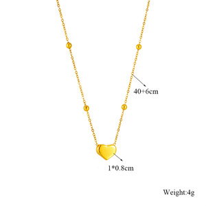Heart Shape Pendant Necklace <b>Bracelet</b> <b>Set</b> Stainless Steel Unisex Gift Jewelry - Product Image 5