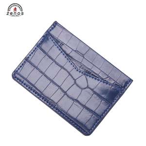 Porte-cartes de crédit en cuir PU crocodile mince de luxe Zenos, mini portefeuille, étui pour carte d'identité pour femme, sans fermeture - Product Image 4
