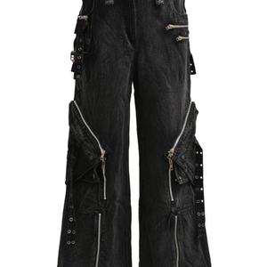 Custom Heavyweight Zipper Design Washed Multi Pockets Men <b>Cargo</b> Denim Jeans - Product Image 5