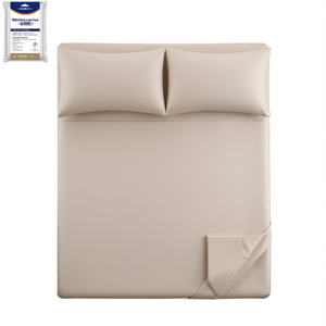 VIANNEY HOME SHEETS Set Lenzuola Matrimoniali Avorio 212x255 Cm con 2 Federe, Traspirante, Tinta Unita, Biancheria da Letto - Product Image 1