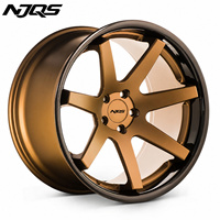 Jantes forgées NJQS haute performance pour voitures particulières, alliage 5x112, tailles 17/18/19/20/21/22/23/24 pouces, nouveau noir mat, ET 35 mm