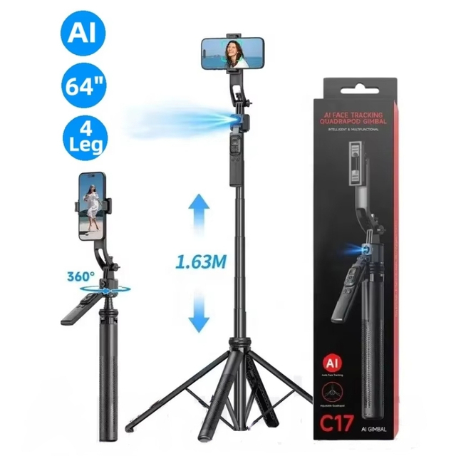 Hot Selling C170k Directional Stabilizer 360rotate Automatic Face Tracking Mobile Phone Smart Follow Selfie Stick Tripod