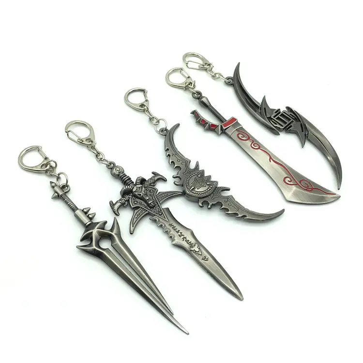 Game Wow Weapon Keychain Frostmourne Pendant Key Chain llavero Metal Key Rings