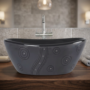 Vasque carrée en céramique de qualité export, design unique, blanc, noir, gris, pour salle de bain, vente en gros d'articles sanitaires - Product Image 1