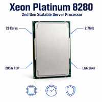 Processeur de serveur Platinum 8280, 28 cœurs, 2,7 GHz, 4,0 GHz Turbo, 38,5 Mo, 205 W TDP, LGA3647, pour centre de données