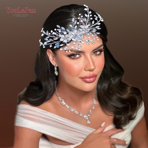 YouLaPan HP934 Diadema Elegante para Mujer, con Cristales Brillantes y Flores de Pedrería, Hecha a Mano, para Novias y Eventos - Product Image 6