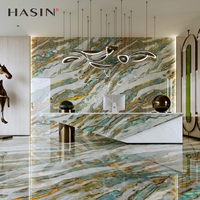 Modernes Design Gesinterter Stein Transluzente Luxus-Porzellan Piedra Sinterizada Bodenfliesen Dekoration für Lobby-Hintergrundwand