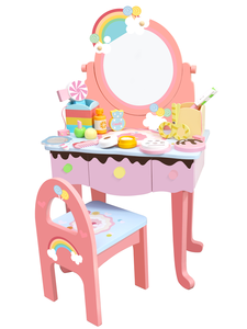 Juego de <span class=keywords><strong>tocador</strong></span> de madera de alta calidad con diseño de arcoíris para juego de imitación y educación <span class=keywords><strong>infantil</strong></span> - Product Image 2
