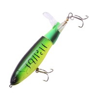 Leurre de pêche flottant à queue rotative, type Plopper, pour surface, avec hameçons triples, plusieurs coloris, pour la pêche au bar
