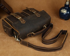 Tiding Vintage Brown Handmade <strong>Men</strong> Genuine Leather 13 Inch <strong>Laptop</strong> <strong>Bag</strong> Briefcase <strong>Messenger</strong> <strong>Bag</strong> <strong>for</strong> Man - Product Image 4