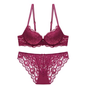 Diventare un fornitore di alta qualità all'ingrosso belle ragazze carino con ferretto Push up reggiseno di pizzo e slip Set per Wome - Product Image 5