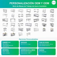 Table de travail en acier inoxydable 304 pour hôtel et restaurant