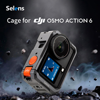 Cage de caméra en alliage d'aluminium Selens avec adaptateur de fixation magnétique à dégagement rapide pour DJI Action 6, accessoires de cadre pour vlogging