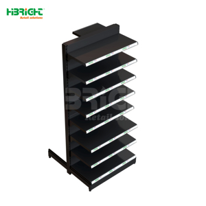 Étagère de supermarché autoportante à trois faces de style moderne avec moulures pour étiquettes - Product Image 4
