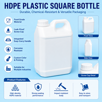 Bidón Cuadrado de Plástico HDPE de 1.2L para Alimentos para Mascotas y Otros Productos del Hogar, Grado Alimenticio ISO9001, Líquido OEM