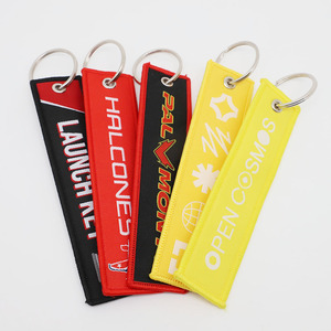 <strong>Custom</strong> Woven Logo <strong>Flight</strong> <strong>Keychain</strong> Jet <strong>Tag</strong> High Quality <strong>Remove</strong> <strong>Before</strong> <strong>Key</strong> Holder Promotional Gift Jet <strong>Tag</strong> - Product Image 5