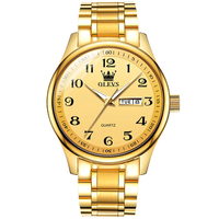 Montre à quartz Olves 5567 de luxe, sport et mode, pour couples, boîtier en alliage, bracelet en acier inoxydable, aiguilles lumineuses, affichage jour/date