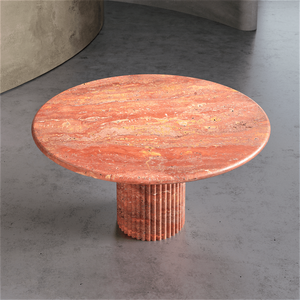 Mueble de comedor redondo <span class=keywords><strong>minimalista</strong></span>, <span class=keywords><strong>mesa</strong></span> de comedor de mármol beige para restaurante - Product Image 5