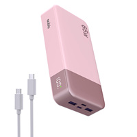Banco de Energía NOBIS de 65W y 20000mAh con Pantalla Digital, Carga Rápida Dual USB-C/USB-A para Laptop, Teléfono, Tablet, Ideal para Viajes