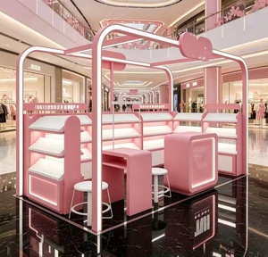 The <b>Nail</b> Display Cabinet Features Light-colored Manicures Tattoos Eyelashes Multiple Points and a Central Lighting Framework - Product Image 1