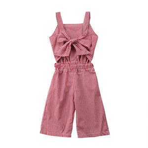 Venta al por Mayor de Conjuntos de Ropa para Niños, Estilo Nuevo, Camisa a Cuadros y Pantalones de Trekking para Niña - Product Image 1