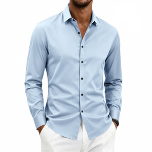 Customized <b>Men's</b> Casual Dress <b>Shirts</b> Breathable Quick Dry Long Sleeve Button Down Slim Fit Spring - Product Image 2