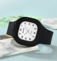 Skmei 2501 Montre à quartz unisexe avec visage personnalisé Bracelet carré en silicone simple Ensemble de montres décontractées Mode Pointeur Time Factory
