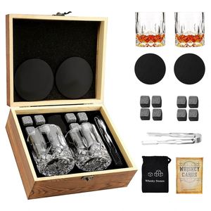 Ensemble de verres à whisky Maxfree, 2 verres, boîte en bois avec 8 pierres, ensemble de pierres à whisky en granit, plusieurs types de verres - Product Image 4