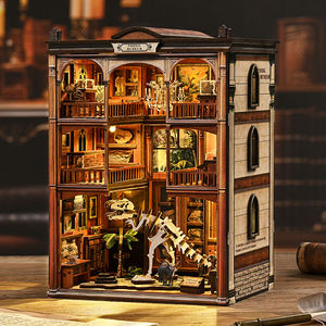 <span class=keywords><strong>Kit</strong></span> de porte-livres en bois à assembler soi-même, modèle de maison de musée d'osses fossiles, style Art Déco, 3D - Product Image 2